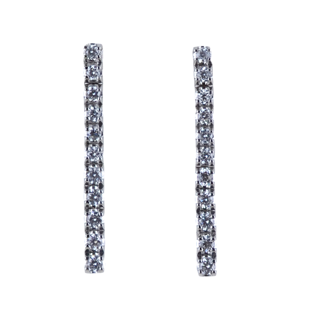 Orecchini tennis pendente di diamanti ct 0.64 G