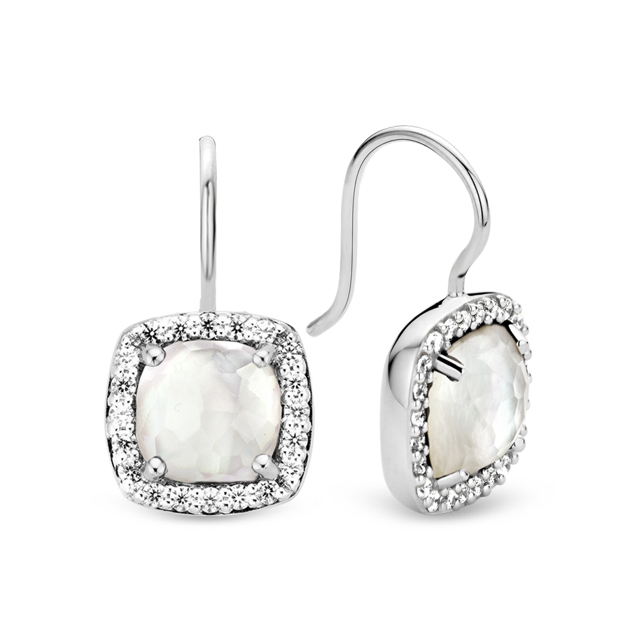 Ti Sento Milano silver Earrings with crystals and mother of pearl 7555MW