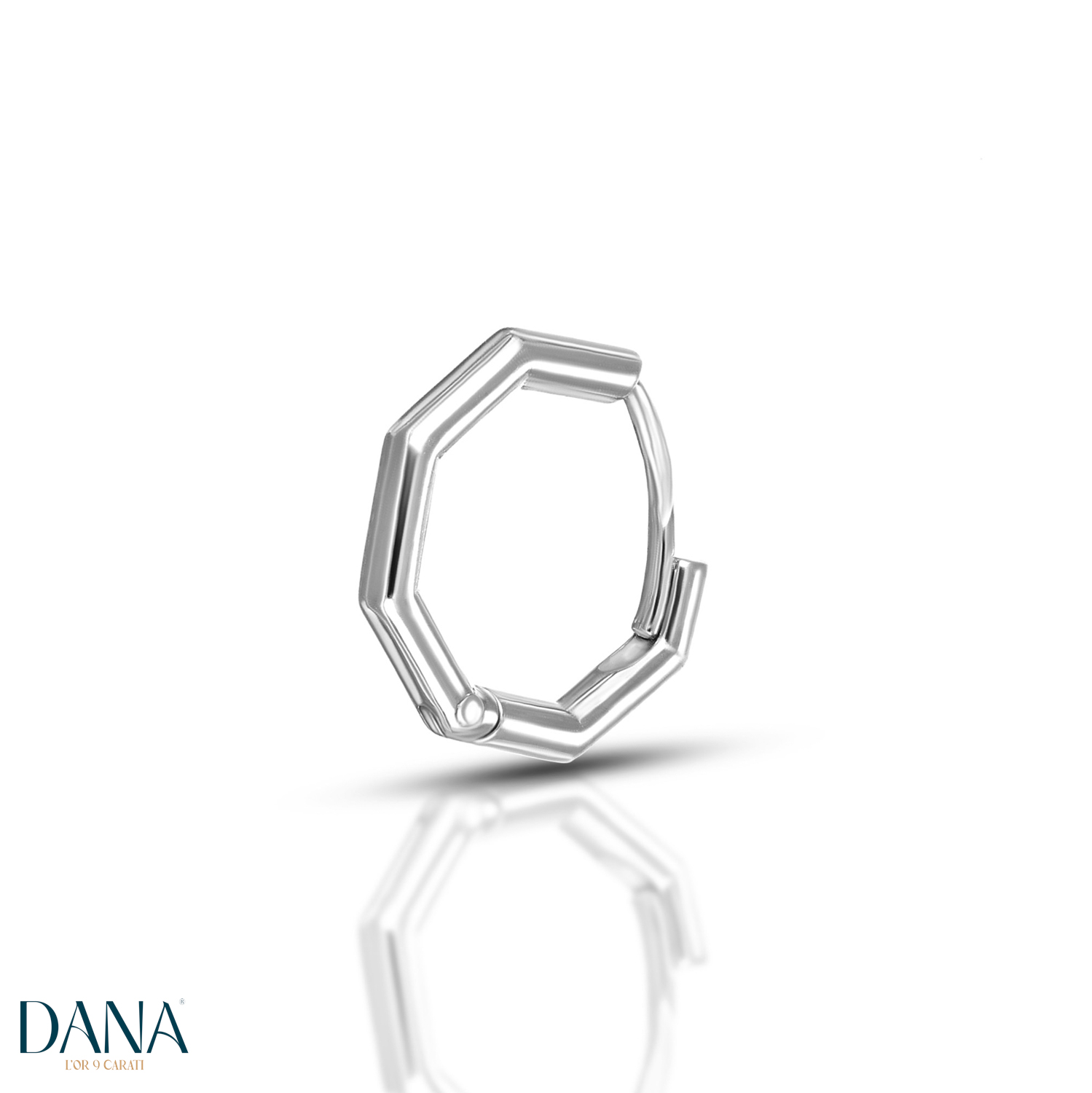 Orecchino singolo da uomo in oro bianco 9 kt