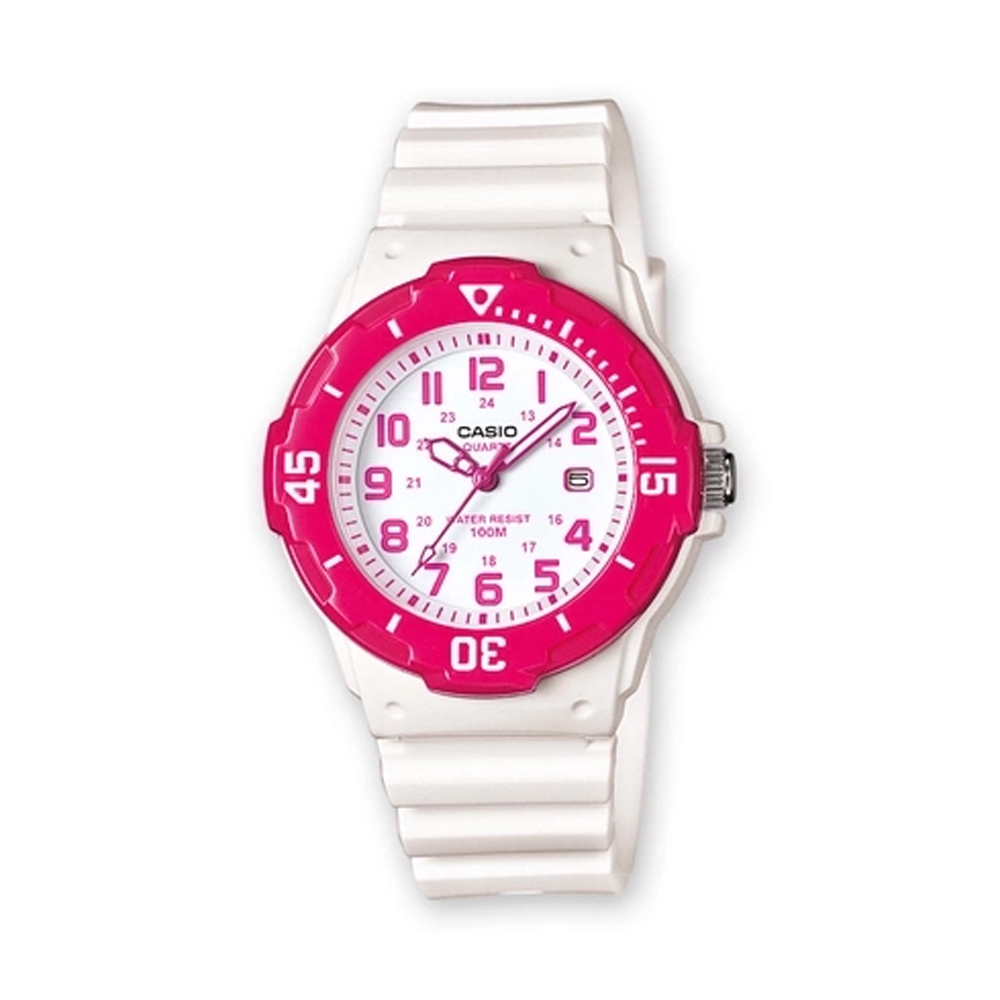 Orologio Casio Collection bianco e rosa LRW-200H-4BVEF