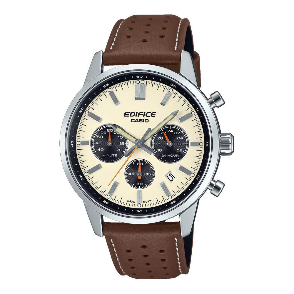 Orologio Casio Edifice da Uomo Cronografo cinturino in pelle EFR-575L-7A