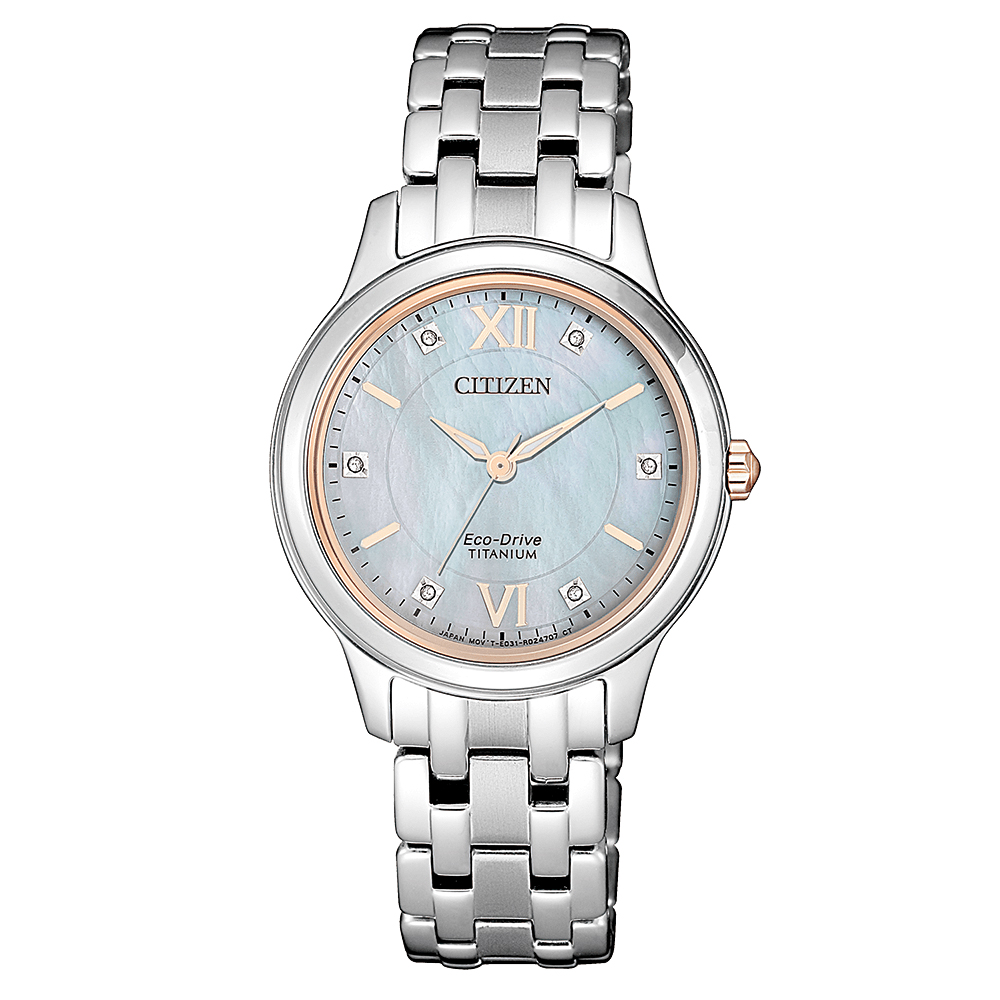 Orologio Citizen da donna Lady Eco-Drive madreperla e diamanti EM0726-89Y