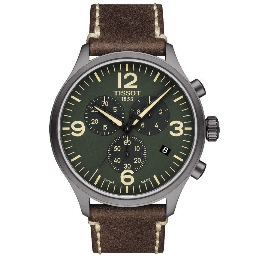 Orologio da uomo Tissot Chrono XL pelle quadrante verde T116.617.36.097.00