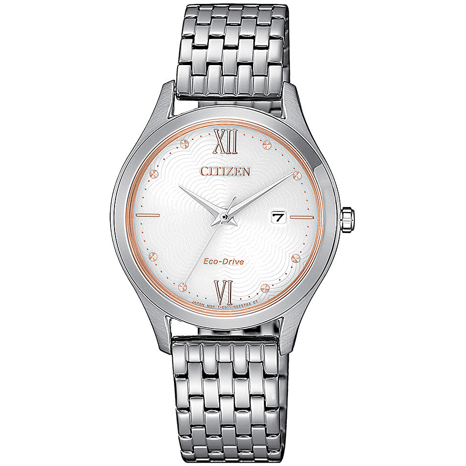 Orologio donna CITIZEN Ecodrive Lady Silver e rosa EW2536-81A