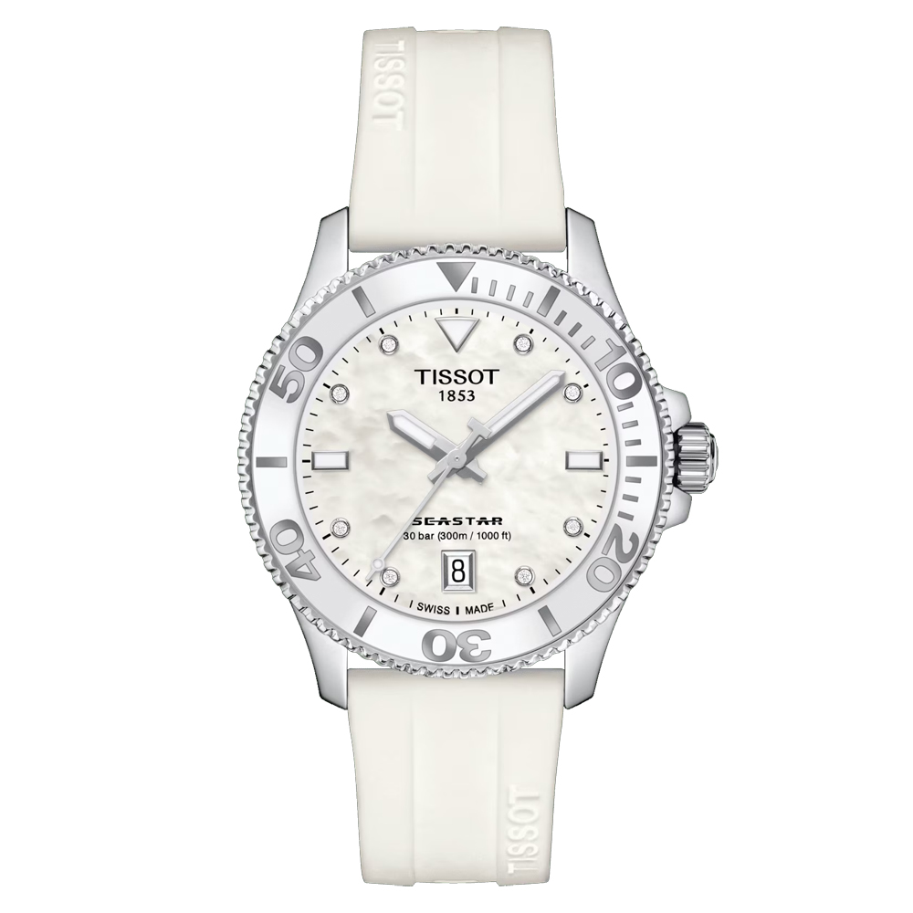 OROLOGIO donna TISSOT SEASTAR 1000 BIANCO 36 mm T120.210.17.116.00