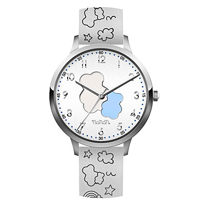 Orologio Nanan da bambini in silicone bianco con orsetto NOR0003