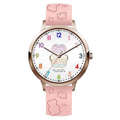 Orologio Nanan da bambini in silicone rosa con orsetto NOR0002