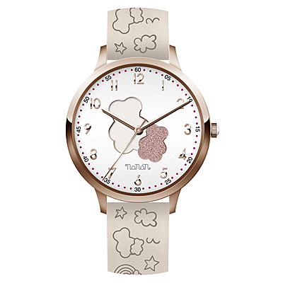 Orologio Nanan da bambina in silicone rosa con orsetto NOR0004