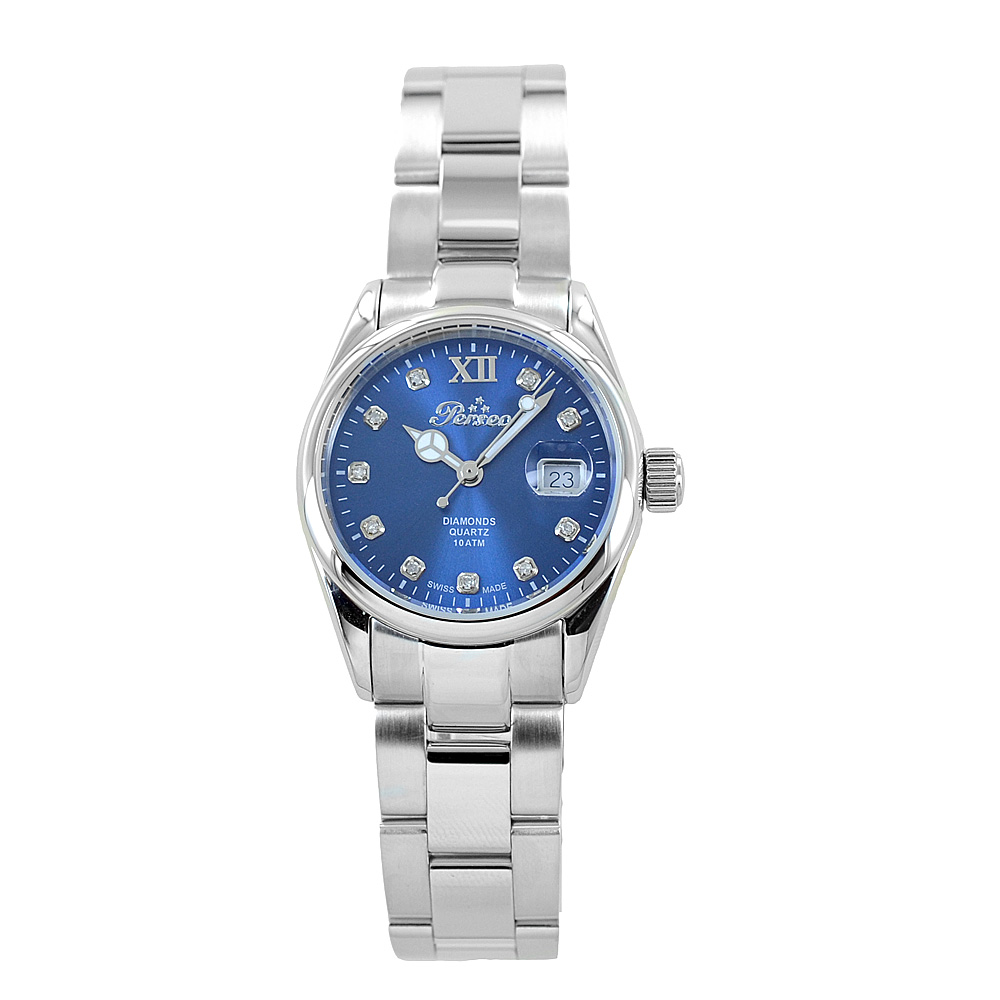 Orologio Perseo Donna con diamanti acciaio quadrante blu