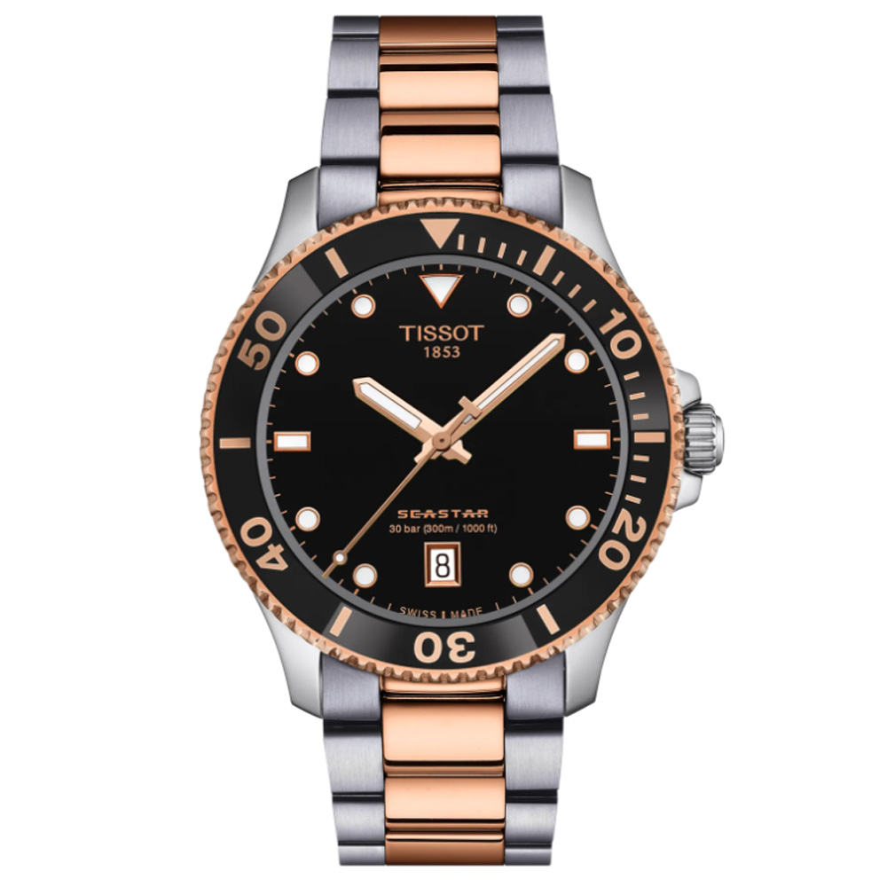 OROLOGIO Unisex TISSOT SEASTAR 1000 NERO e ROSA 40 MM T120.410.22.051.01