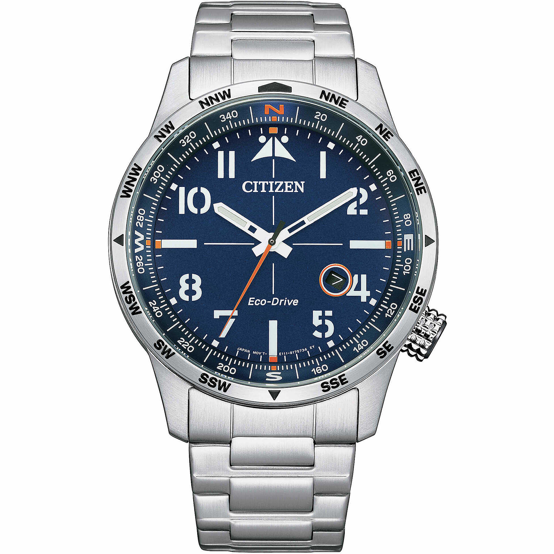 Orologio uomo CITIZEN Aviator solo tempo blu BM7550 - 87L