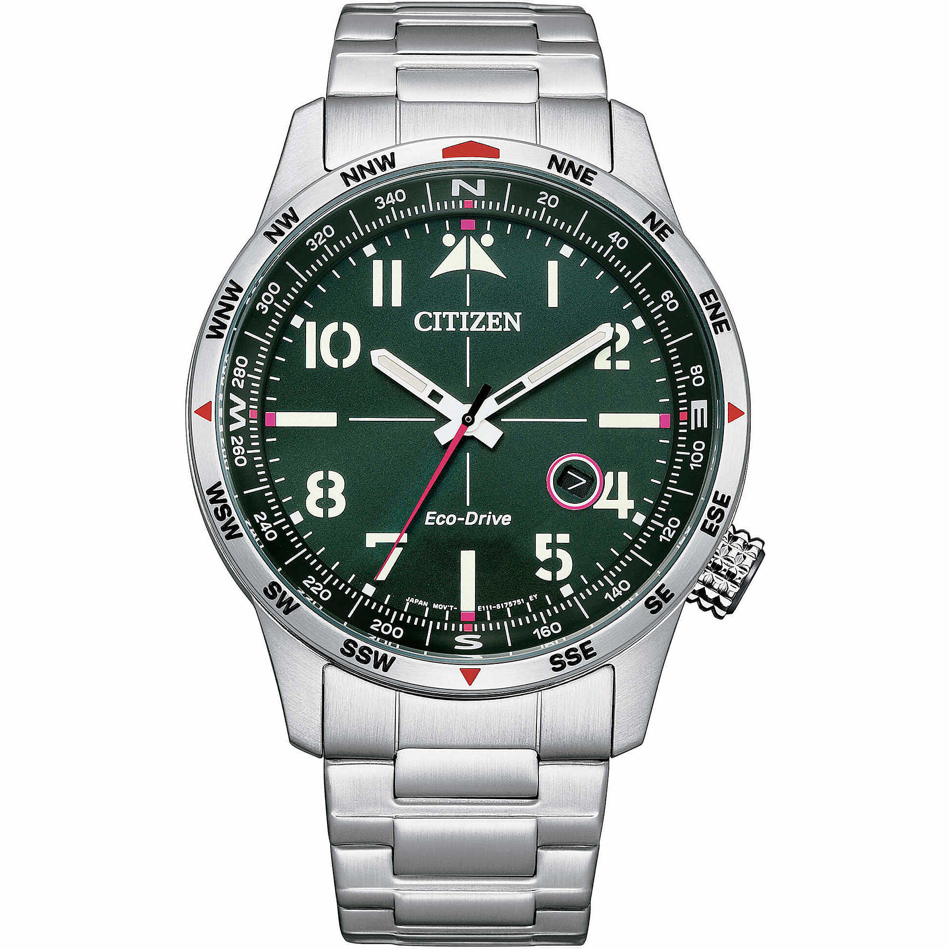 Orologio uomo CITIZEN Aviator Verde BM7551 - 84X