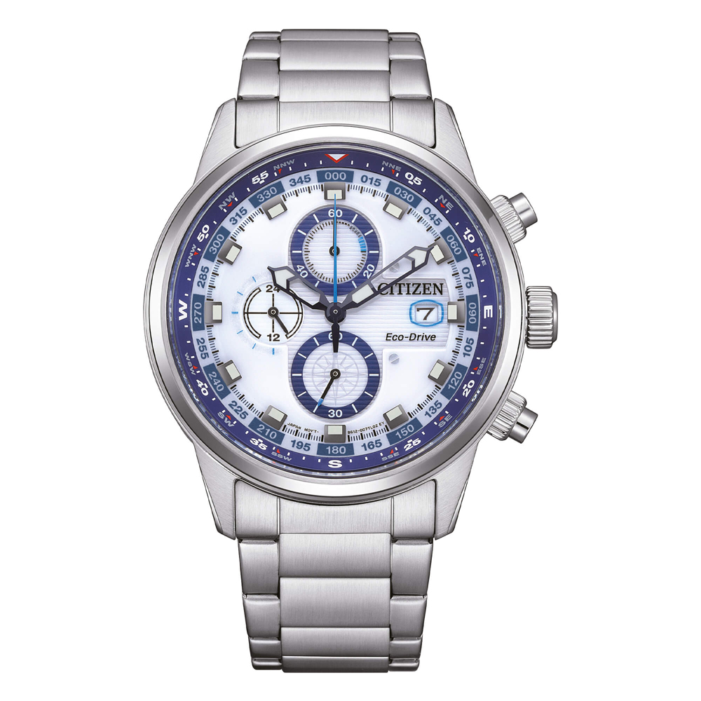 Orologio uomo Citizen Nautic Crono Bianco e blu  Eco-Drive CA0860-80A