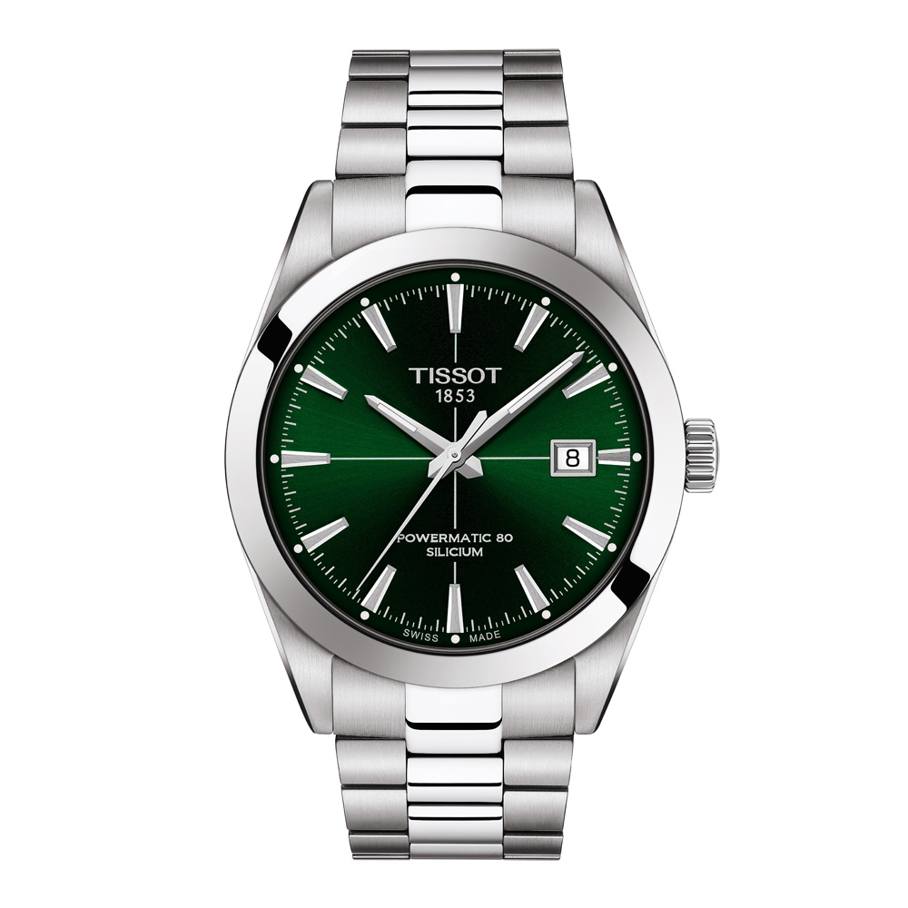 OROLOGIO uomo TISSOT GENTLEMAN POWERMATIC 80 SILICIUM verde T127.407.11.091.01