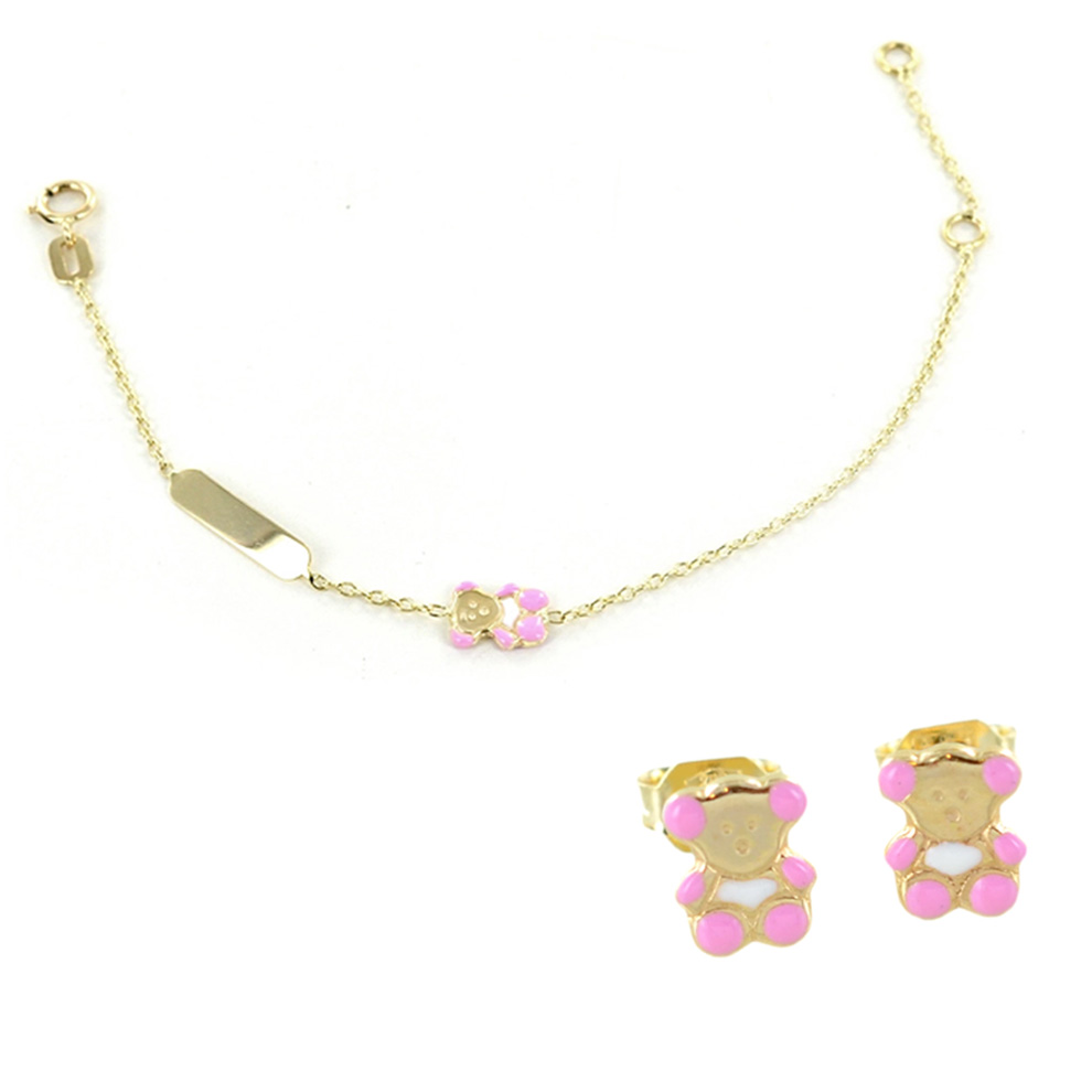 Parure Orecchini Bracciale Bambina Orsetto