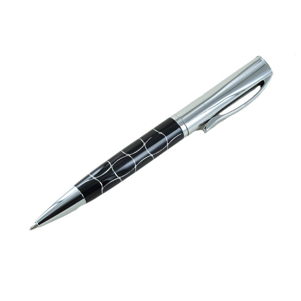 Biro Nera Lucida con dettagli Silver