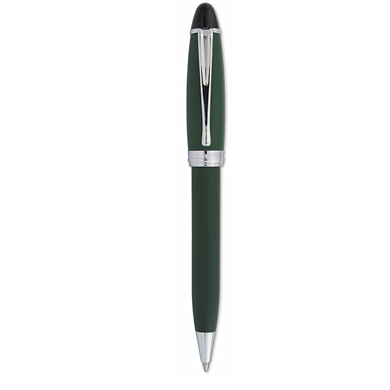 Penna a sfera resina Verde finiture Cromate Aurora Ipsilon con confezione 