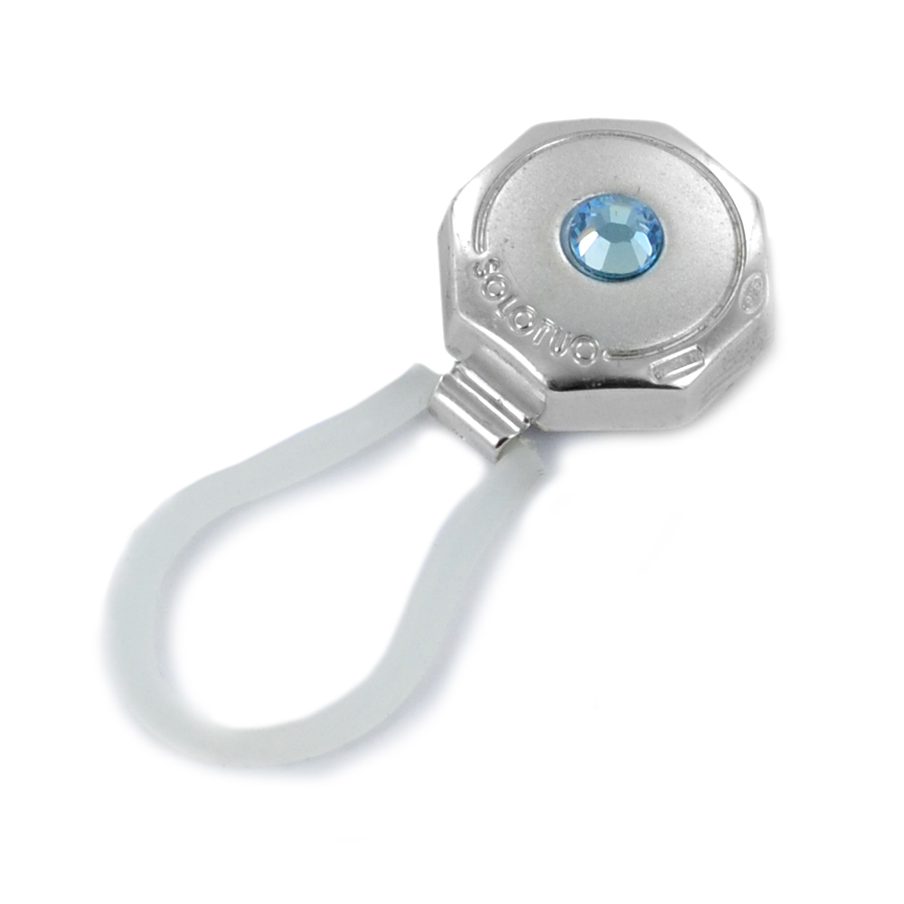 Solotuo silver Glass holder with light blue crystal AG1007CB