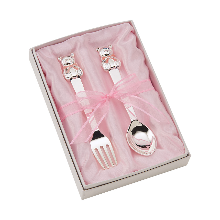 Set Posate da bambina in argento con orsetti
