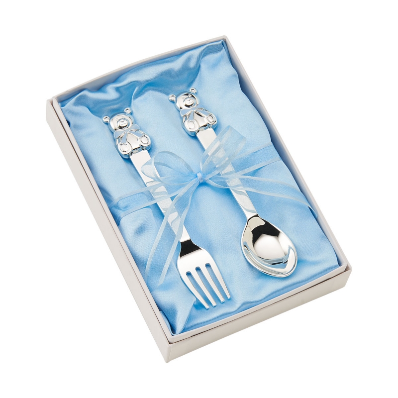 Set Posate da bambino in argento con orsetti