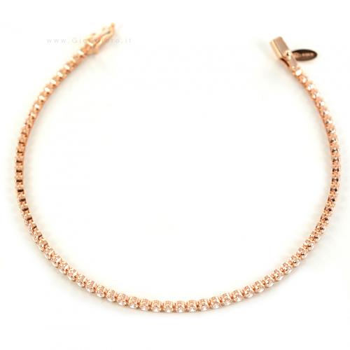 Bracciale in oro con pietre di zirconia cubica, bracciale in oro per donna, bracciale scorrevole in oro con pietre, bracciale tennis in oro con pietre di zirconia - Italia