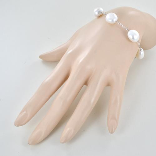 Emibele Bracciale Con Perle D'Acqua Dolce Naturali E Zirconia | Placcato Oro 14K | Ciondolo Ape Barocca | Regolabile | Regalo Per Mamma
