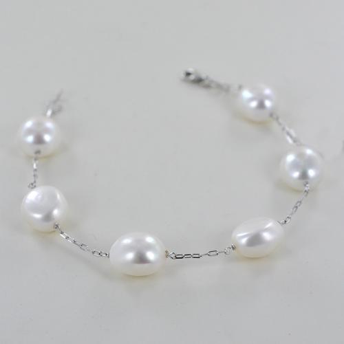 BRACCIALE CATENA PERLE ACQUA DOLCE 18CM DONNA PANDORA