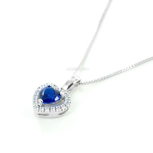 Coppia Di Collane Con Ciondolo Cuore Inciso - Acciaio Inox, Blu/Viola, Zirconia, Per Lui E Lei, Regalo Romantico - 3