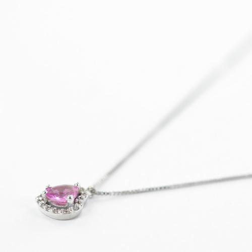 Collana con zaffiro blu grezzo, ciondolo in corindone in argento sterling, pietra portafortuna di settembre - Italia