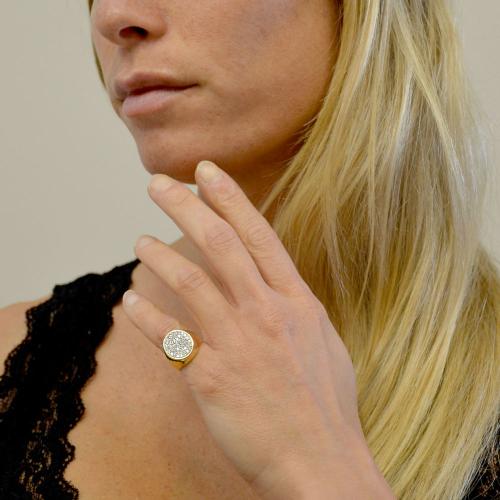 Anello Chevalier da donna in oro giallo con zirconi Gioielloro La tua g