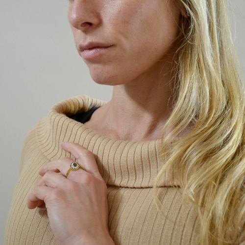 Anello groumette in Oro Giallo 18k con Diamanti | GV
