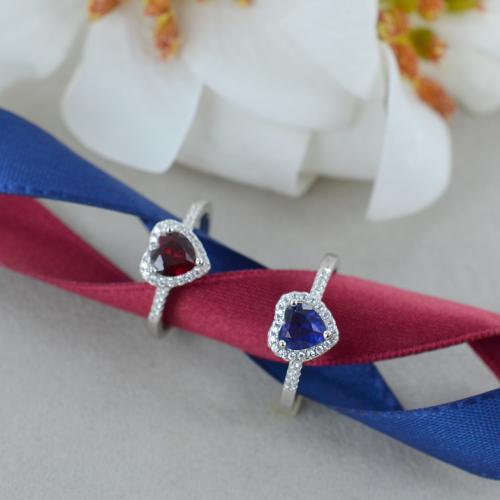 Anello con cuore blu store