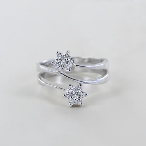 Anello Con Doppia Stella Di Diamanti Su Tre Fasce | - La Tua Gioi - Foto 12