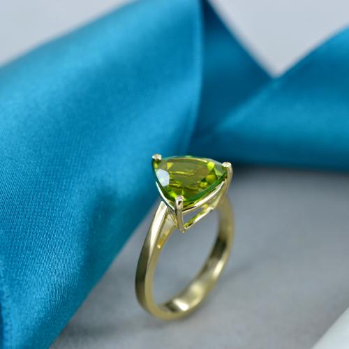 Anello girevole in peridoto fatto a mano: gioielli Fidget in argento sterling 925 - Italia