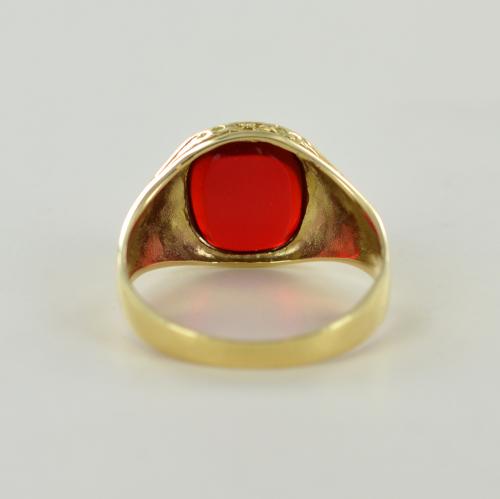 Anello ZARD Grande Taglio Cuscino Zirconi Rossi Fiamma - Gioiello Da Festa