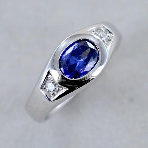 Anello da uomo cheap con zaffiro blu