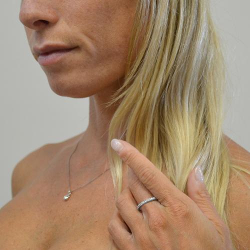 Anello Dell'eternità In Oro Bianco Con Diamanti Naturali E - Foto 9