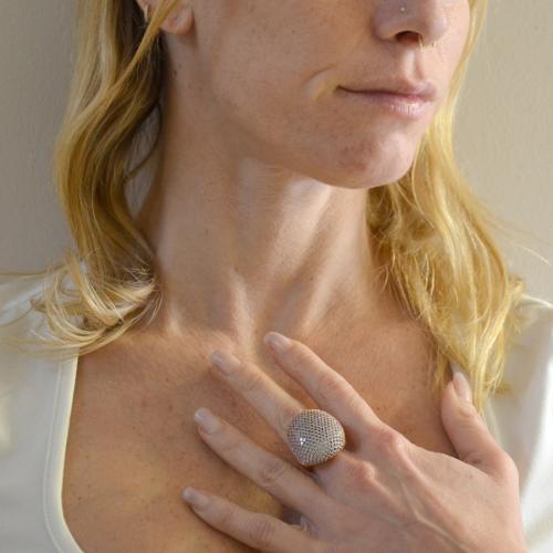 Anello Di Fidanzamento In Argento Sterling 925 Placcato Oro - Foto 4