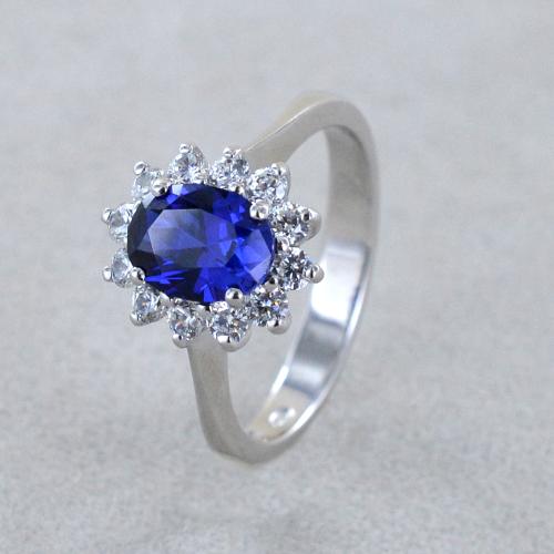 Anello zircone blu hotsell