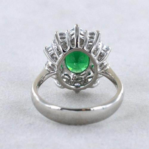 Anello Donna Placcato Platino Con Zircone Verde Chiaro A Pera - Design Elegante Aperto, Per Cocktail E Ogni Giorno