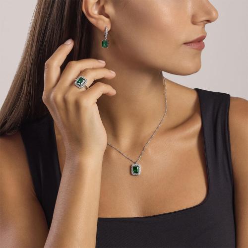 Anello Mabina Donna in argento con smeraldo sintetico 523433 Gioielloro