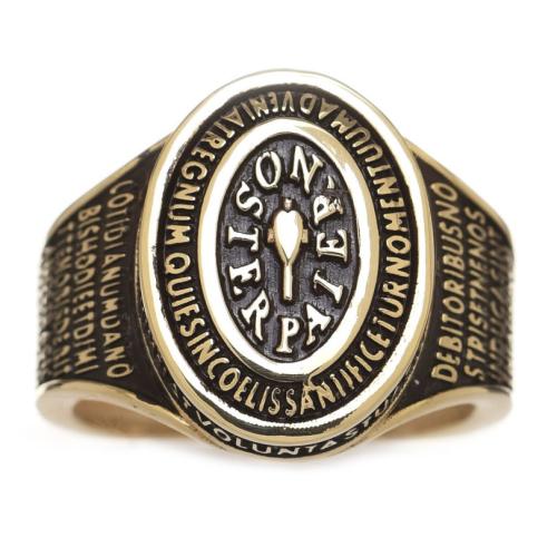 Anello religioso in argento Agios con preghiera Padre Nostro