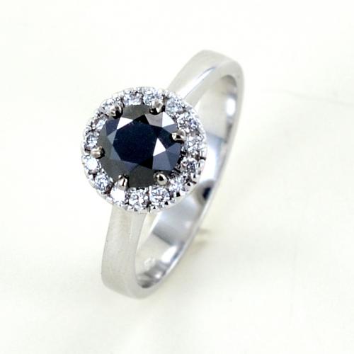 Anello Rosetta con Diamante nero 1 carato e diamanti Gioielli ZUCCHELLI Gio