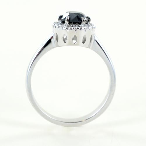 Anello Rosetta con Diamante nero 1 carato e diamanti Gioielli ZUCCHELLI Gio