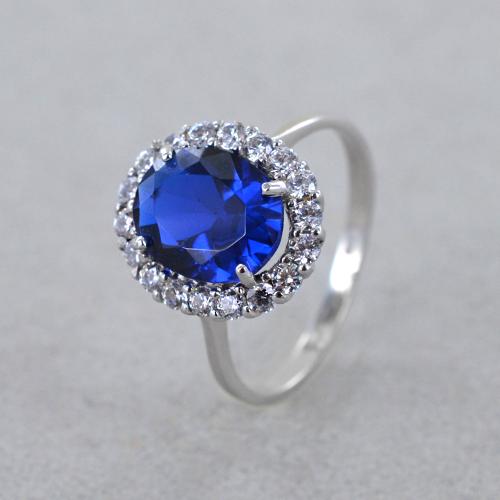 Anello con zircone blu best sale