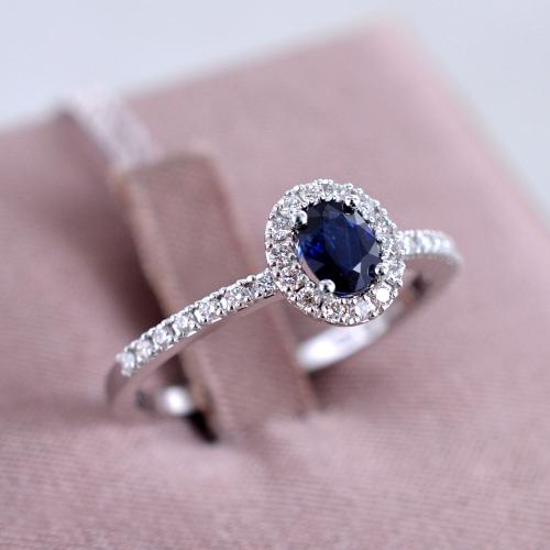 Anello zaffiro e best sale diamanti salvini