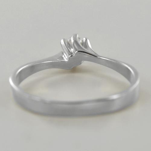 Anello solitario con zircone in oro bianco Gioielloro La