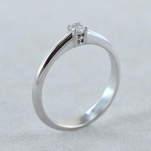Anello Solitario piccolo con diamante da 0.10 carati Gioielloro