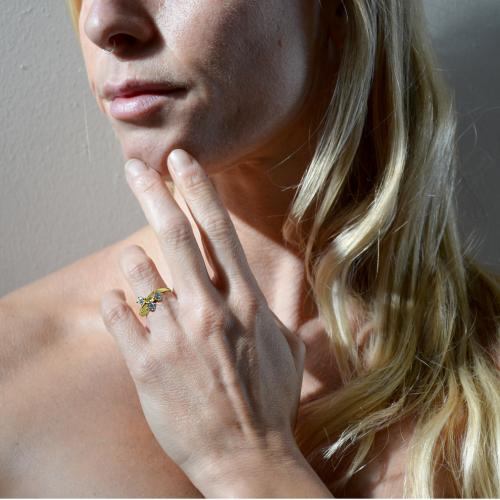 Anello Multi-Link Eternity Trinity In Oro Massiccio - 3 Fasce Intrecciate Con Zirconi CZ, Ipoallergenico, Regalo Donna