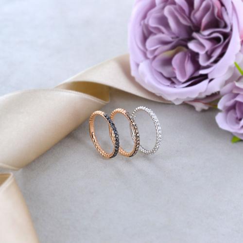 Anello veretta oro store bianco e diamanti